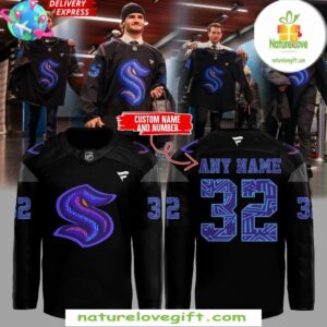 Seattle Kraken 2025 Black Hockey Jersey History Night Game