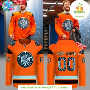 Seattle Kraken 2025 Indigenous Peoples Night Orange Hockey Jersey