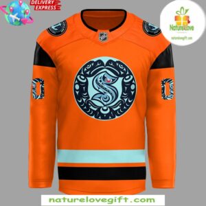 Seattle Kraken Indigenous Peoples Night 202425 Custom Orange Hockey Jersey