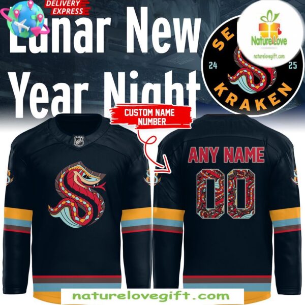 Seattle Kraken 2025 Lunar New Year Hockey Jersey Custom