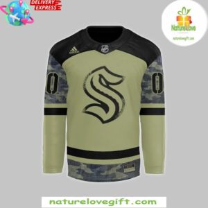 Seattle Kraken Adidas Camo Military Appreciation 2025 Hockey Jersey InspirDG 2