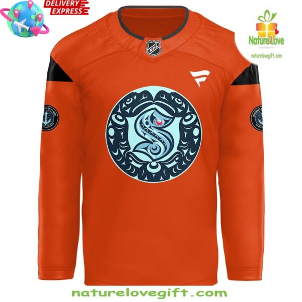 Seattle Kraken 2025-25 Orange Indigenous Peoples Night Jersey