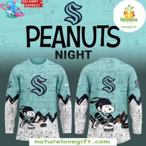 Seattle Kraken Peanuts Hockey Jersey Limited Edition Anniversary