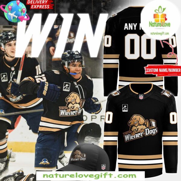 Sioux Falls Stampede Wiener Dogs Black Jersey Authentic Game Alternate