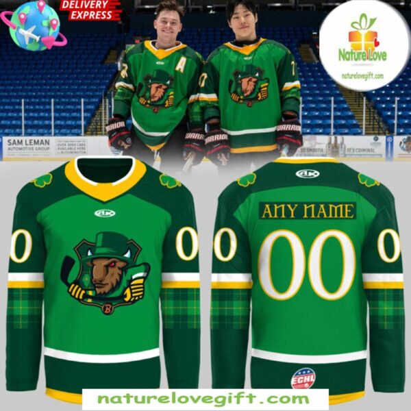 St Patrick’s Day 2025 Bloomington Bison Hockey Jersey