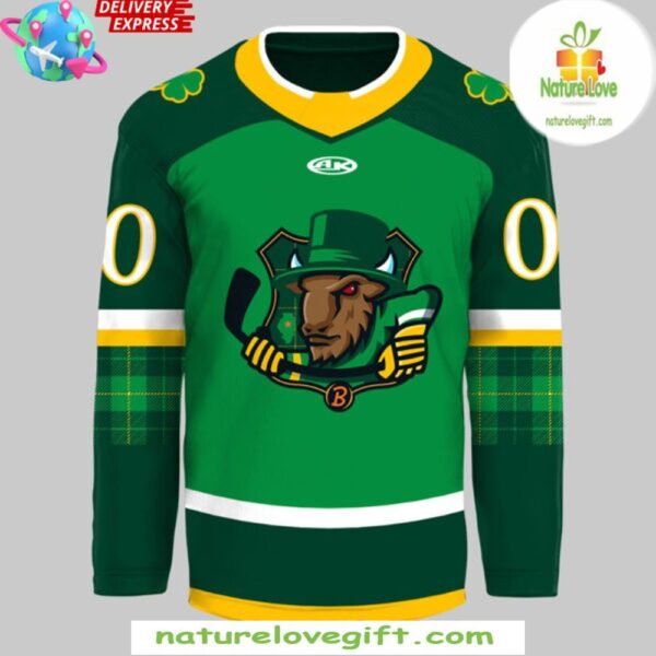 St Patrick’s Day 2025 Bloomington Bison Hockey Jersey