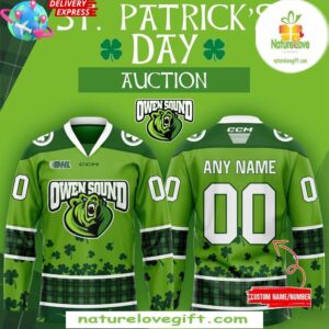 St Patricks Day 2025 Owen Sound Attack Hockey Jersey