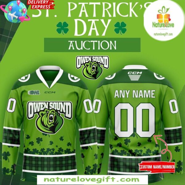 St Patricks Day 2025 Owen Sound Attack Hockey Jersey