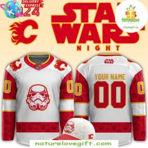 Star Wars Calgary Flames Hockey Jersey Custom Game Night