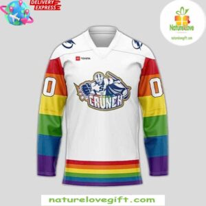 Syracuse Crunch Pride Month 2025 White Hockey Jersey InspirDG 2