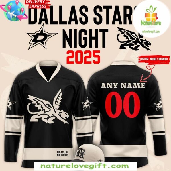 Texas Rangers Dallas Stars Hockey Jersey 2025 Night Edition