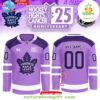 Toronto Maple Leafs 2025 Hockey Fights Cancer Purple Jersey