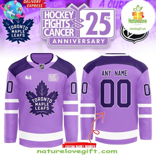 Toronto Maple Leafs 2025 Hockey Fights Cancer Purple Jersey