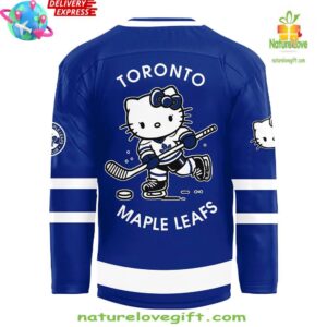 oronto Maple Leafs x Hello Kitty 50th Anniversary Blue Hockey Jersey