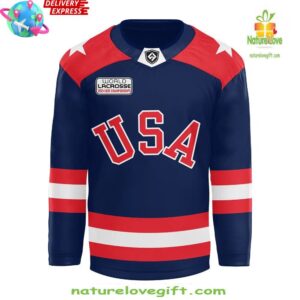 2024 UNITED STATES ARE THE FIRST EVER WOMENS BOX CHAMPS 2024 Blue Hockey Jersey