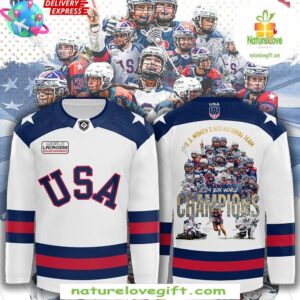 USA Women’s Hockey Jersey 2025 White Box Style