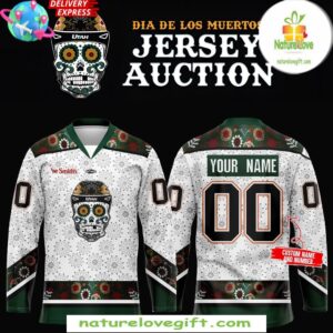 Utah Grizzlies 2025 Dia de los Muertos White Hockey Jersey