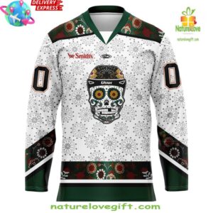 Utah Grizzlies Dia de los Muertos 2024 White Hockey Jersey