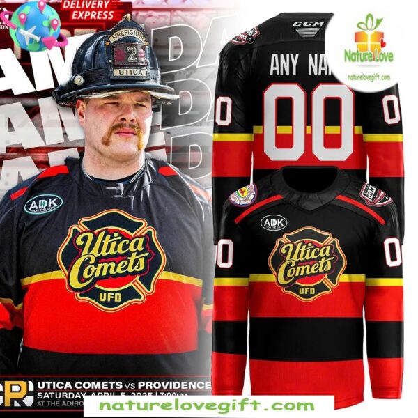 Utica Comets 2025 Hockey Jersey Fire Department Edition