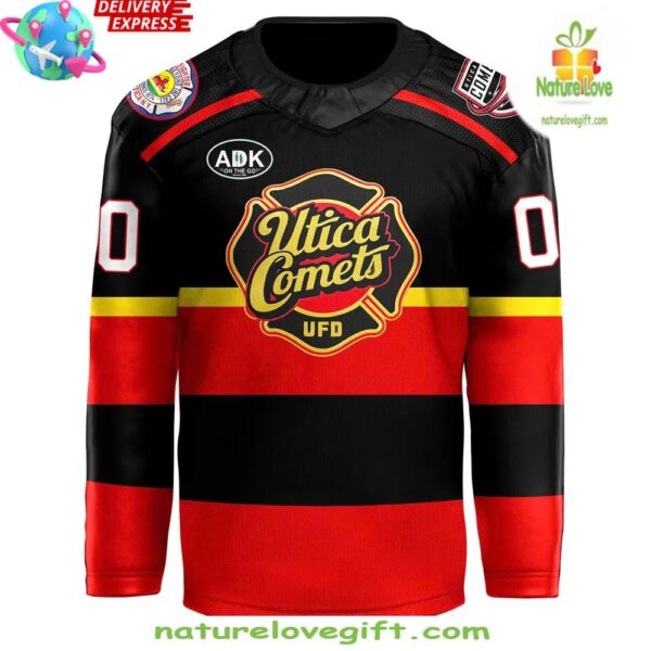 Utica Comets 2025 Hockey Jersey Fire Department Edition