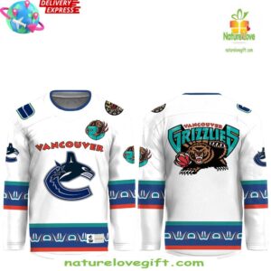 Vancouver Canucks X Grizzlies White Orca Special Hockey Jersey