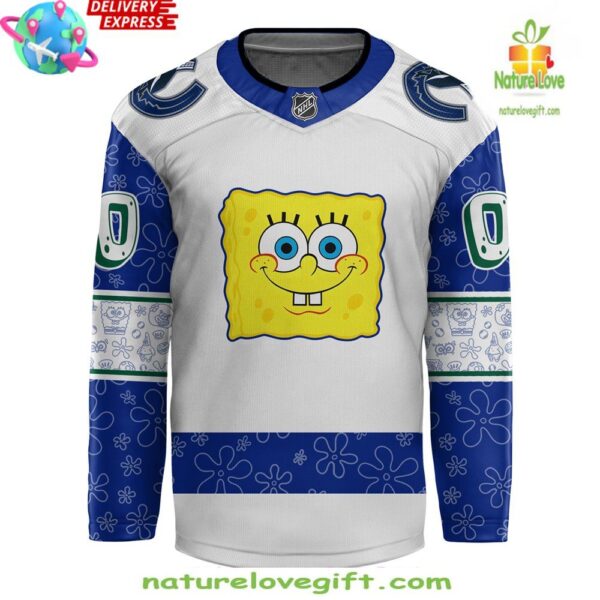 Vancouver Canucks Spongebob 25th Anniversary Hockey Jersey