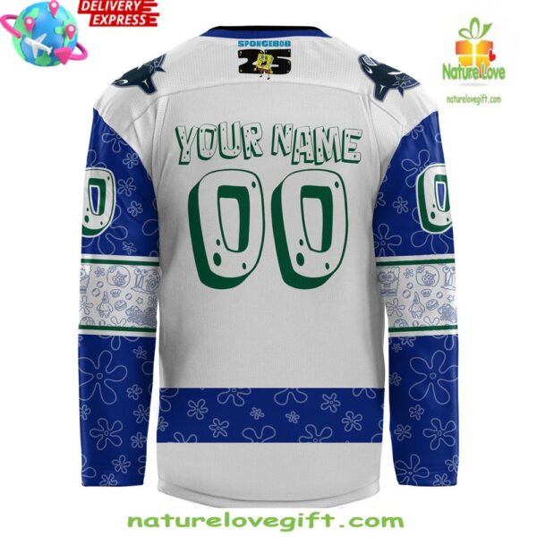Vancouver Canucks Spongebob 25th Anniversary Hockey Jersey