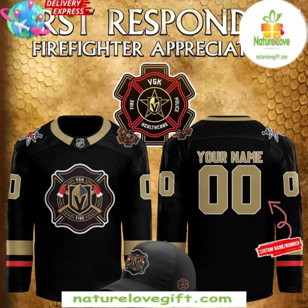 Vegas Golden Knights 2025 Firefighter Jersey Hockey Appreciation Night