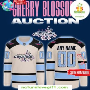 Washington Capitals 2025 Cherry Blossom Hockey Jersey Cream