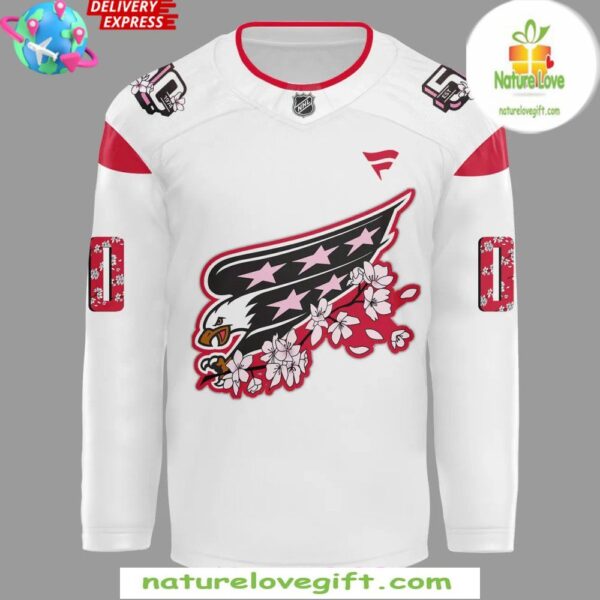 Washington Capitals 2025 Cherry Blossom Red Hockey Jersey