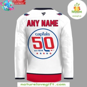 Washington Capitals 50th Anniversary Special White Hockey Jersey