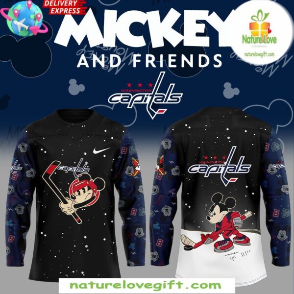 Washington Capitals Mickey Mouse Hockey Jersey for Kids & Adults