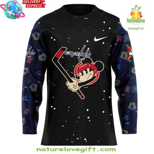 Washington Capitals Mickey Mouse Hockey Jersey for Kids & Adults