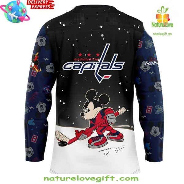 Washington Capitals Mickey Mouse Hockey Jersey for Kids & Adults