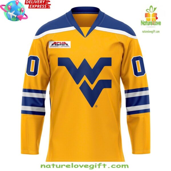 West Virginia Mountaineers 2025 Hockey Jersey Gold Standard