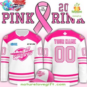 Windsor Spitfires Pink in the Rink 2025 Jersey Hockey