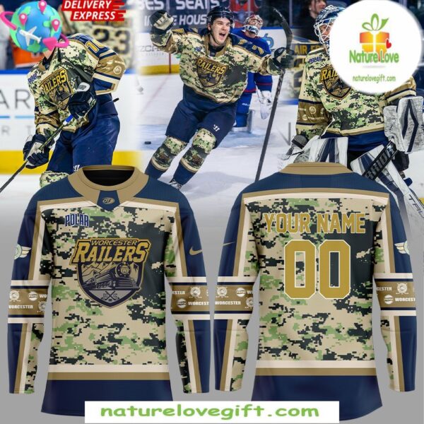 Worcester Railers Military Hockey Jersey Specialty Uniform