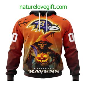 Baltimore Ravens NFL Grim Reaper Hoodie For Halloween Personalized Hoodies