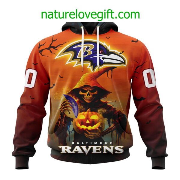 Baltimore Ravens NFL Grim Reaper Hoodie For Halloween Personalized Hoodies