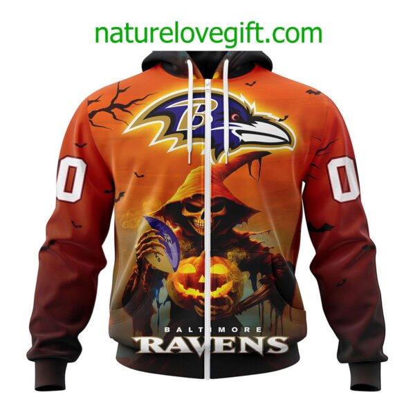 Baltimore Ravens NFL Grim Reaper Hoodie For Halloween Personalized Hoodies