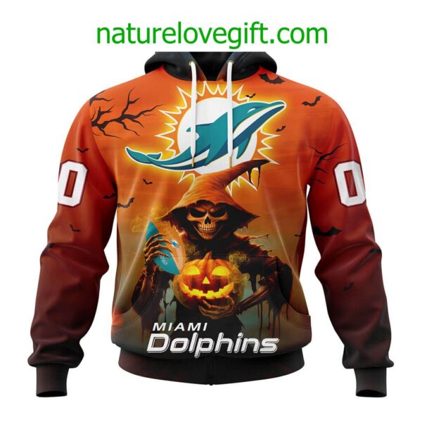 Miami Dolphins NFL Grim Reaper Hoodie For Halloween Personalized Hoodies