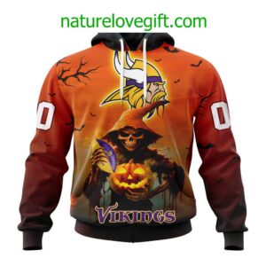 Minnesota Vikings NFL Grim Reaper Hoodie For Halloween Personalized Hoodies