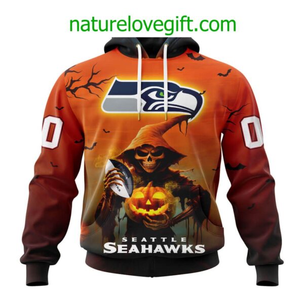 Seattle Seahawks NFL Grim Reaper Hoodie For Halloween Personalized Hoodies