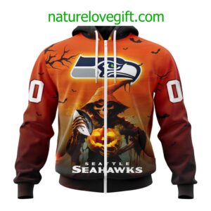 Seattle Seahawks NFL Special Design Jersey For Halloween Personalized Hoodie T Shirt 2
