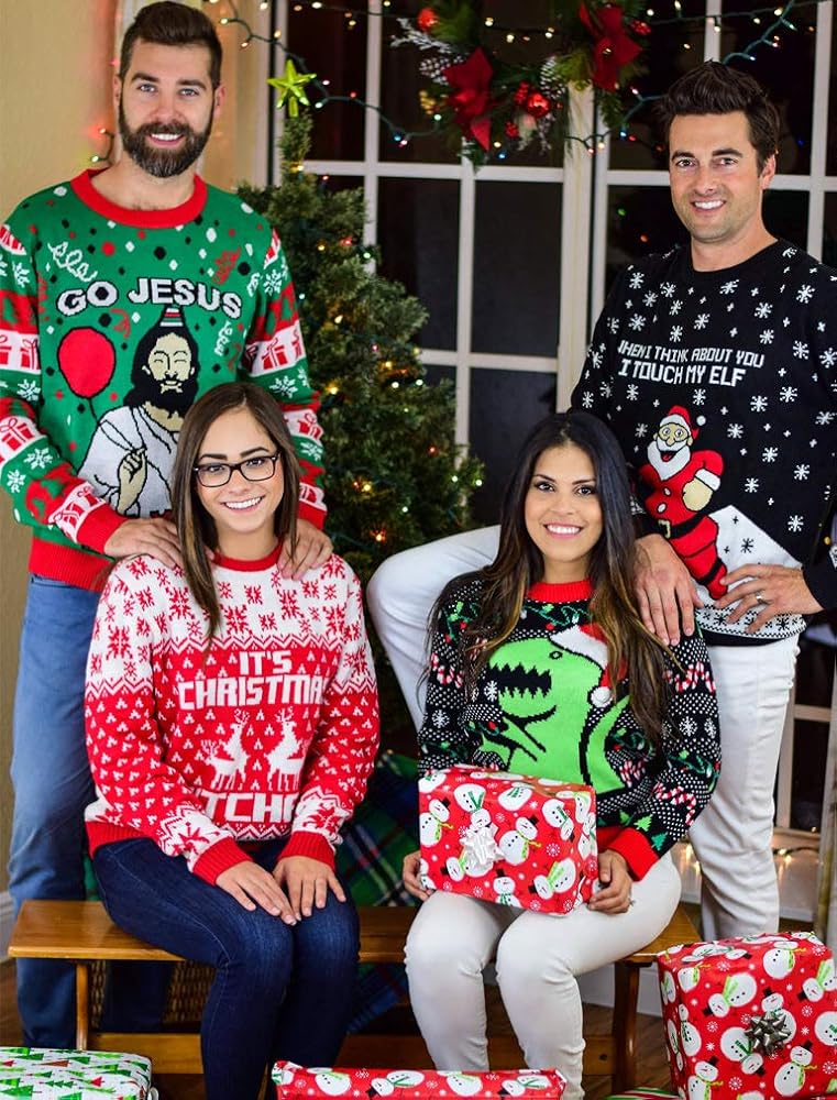 Amazon.com: Tstars Go Jesus It's Your Birthday Ugly Christmas Sweater for Men Women Holiday Xmas Unisex Sweaters X-Small Multicolor : Clothing, Shoes & Jewelry