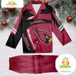 NFL Arizona Cardinals Football Team Winter Satin Pajamas Set Gift for Fans 1 NFL Arizona Cardinals Special Football Team Winter Season Satin Pajamas Set 2
