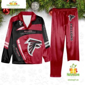 NFL Atlanta Falcons Football Team Winter Satin Pajamas Set Gift for Fans