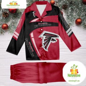 NFL Atlanta Falcons Football Team Winter Satin Pajamas Set Gift for Fans 1 NFL Atlanta Falcons Special Football Team Winter Season Satin Pajamas Set 2
