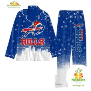 NFL Buffalo Bills Christmas For Winter Season Satin Pajamas Set