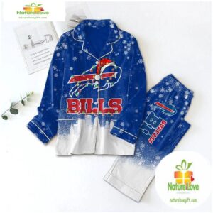 NFL Buffalo Bills Christmas For Winter Season Satin Pajamas Set 2